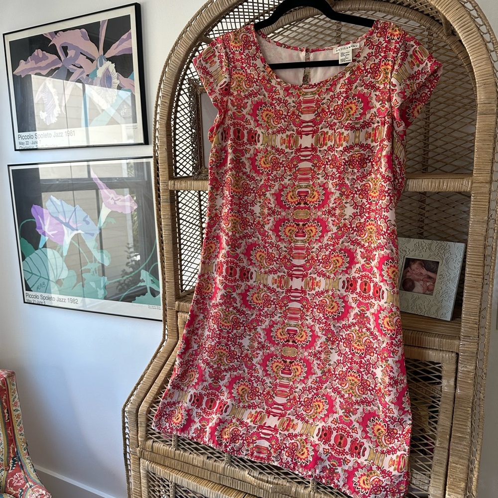 Artisan Vibrant Pink and Red Mini Dress